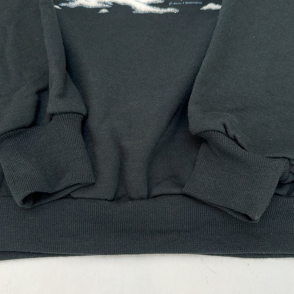 Jerzees Puppy Bird Snowflakes Winter Scene Sweatshirt Mock Neck Large Black Cozy - Picture 8 of 15